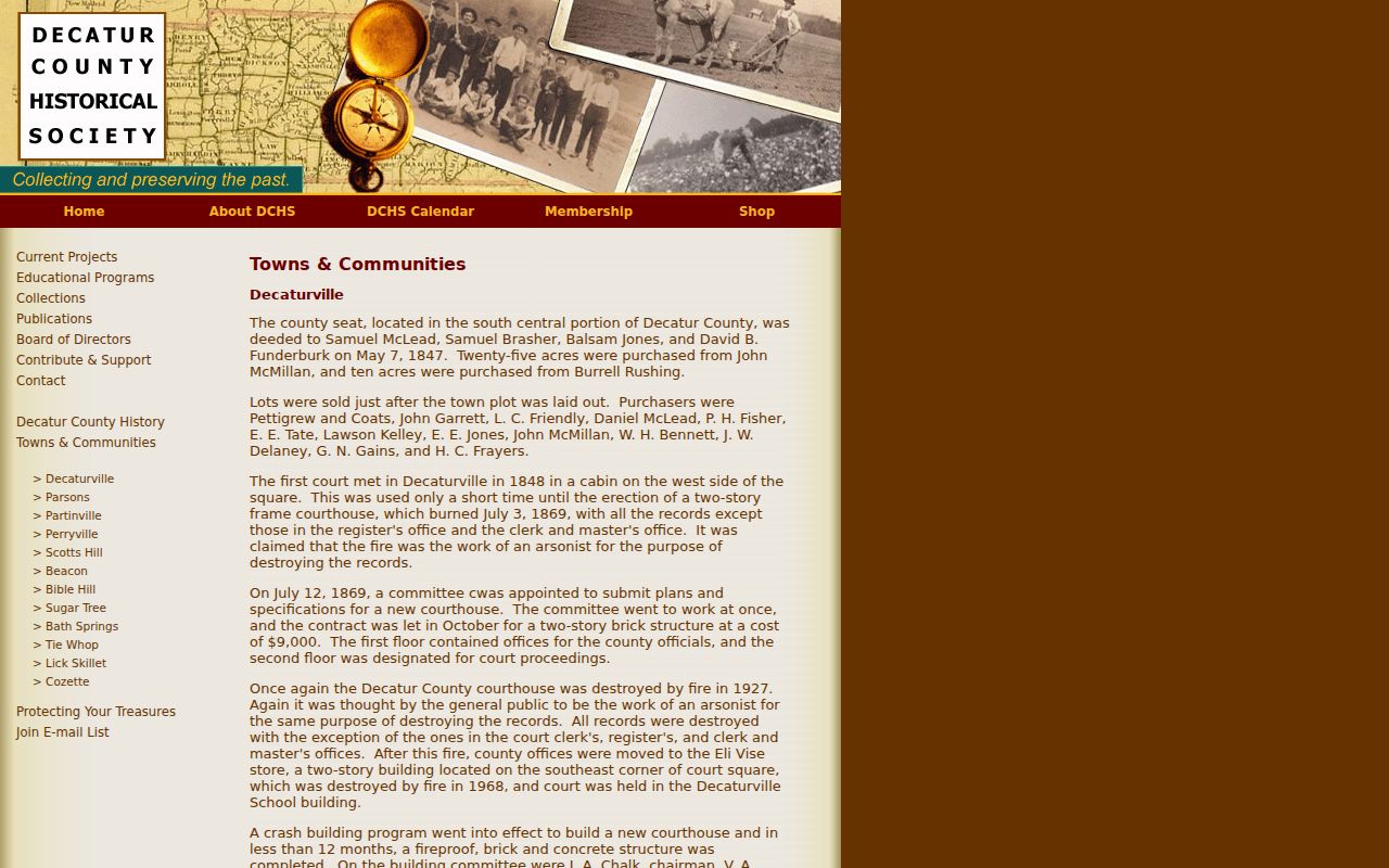 Decaturville courthouse and Decatur County records history