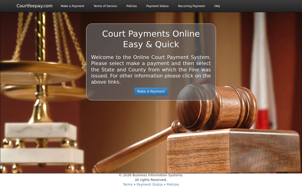 Decatur County traffic ticket CourtFeePay landing page