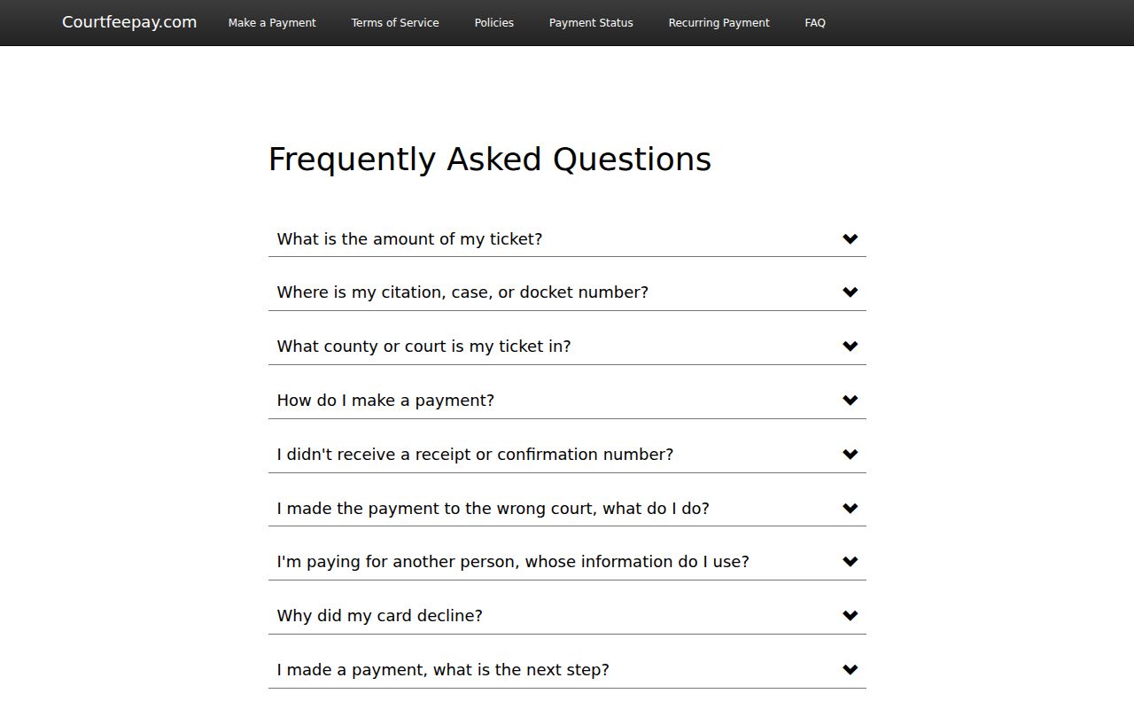 Decatur County traffic ticket CourtFeePay payment status guidance