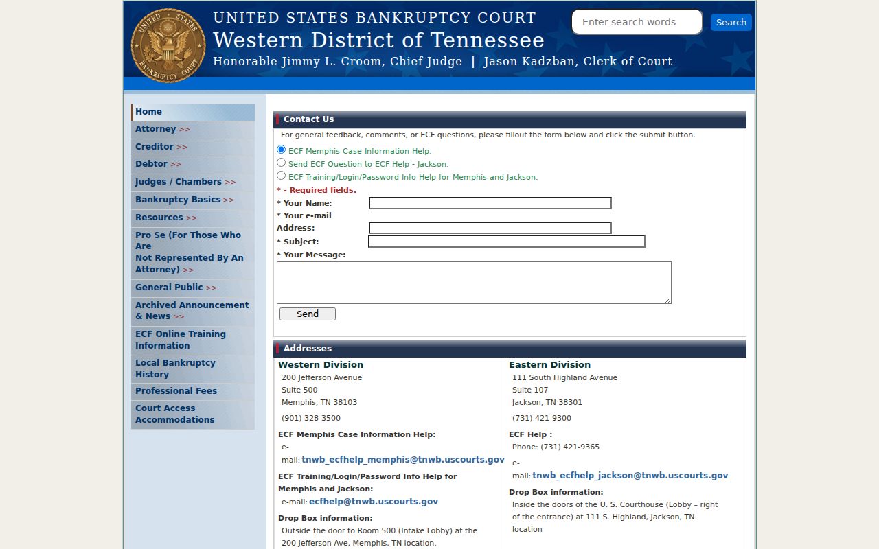 Western District bankruptcy contact information relevant to Decaturville